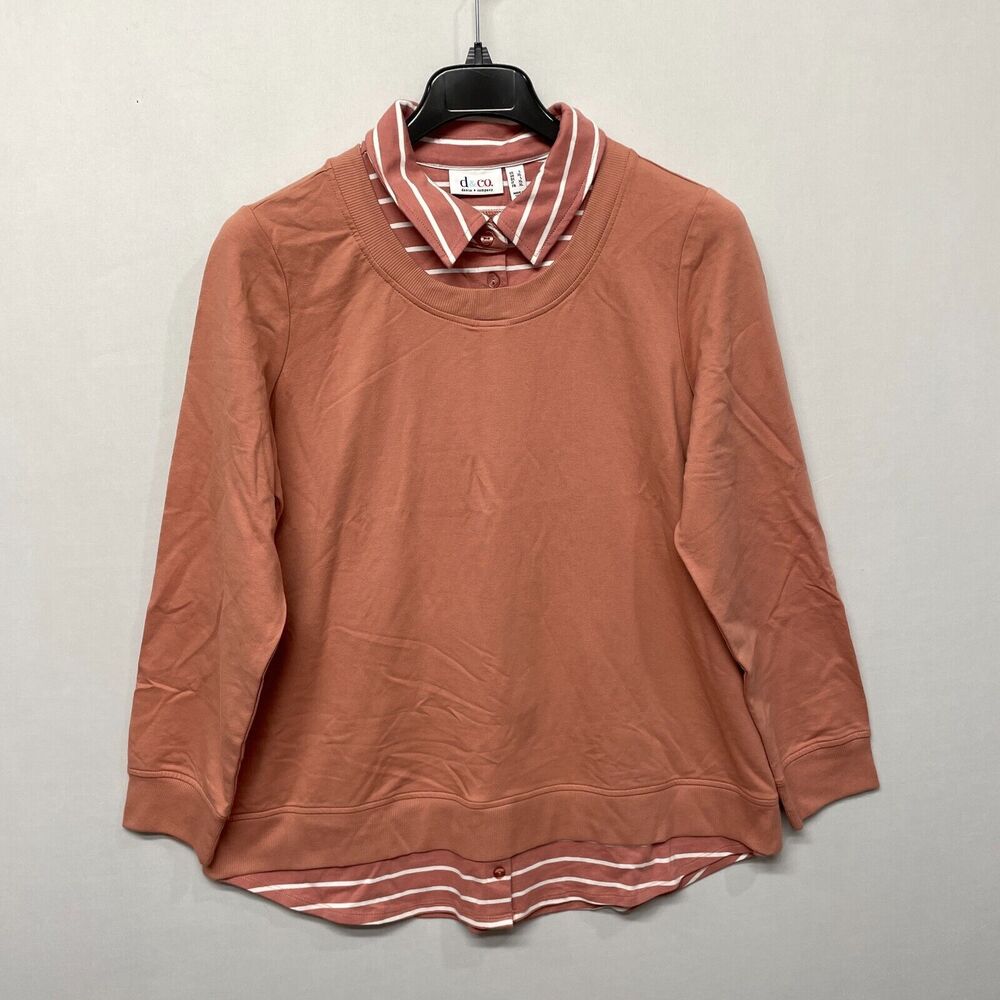 D&Co Denim & Co. Long Sleeve Blouse Top Shirt Size Large B335 -10